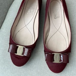 Authentic Ferragamo shoes , size 9. Burgundy suede